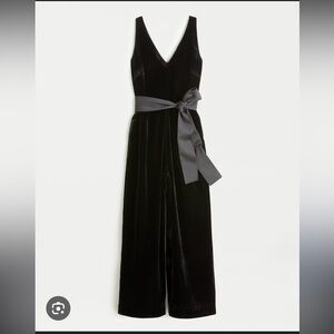 J. Crew V-neck wide-leg velvet jumpsuit